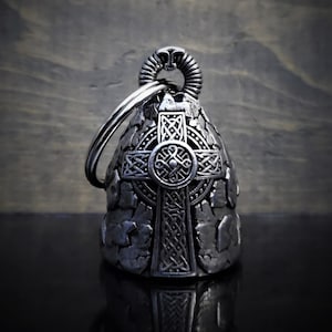Celtic Cross Bravo Bells, Ride Bell, Biker Gift, Good Luck Charm