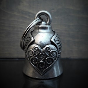 Herzflügel Bravo Bells, Fahrgestell Glocke, Biker Geschenk, Glücksbringer