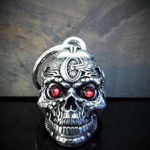 Motorhead Skull Diamond Bravo Bells, Ride Bell, Biker Gift, Good Luck Charm