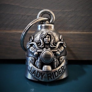 Motorcycle Lady Bravo Bells, Ride Bell, Biker Gift, Good Luck Charm