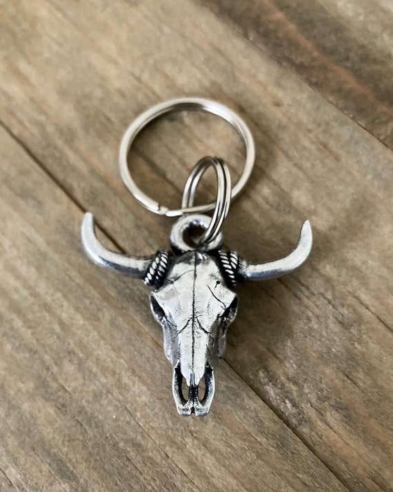 Cow Skull Keychain Made in the USA Charm
