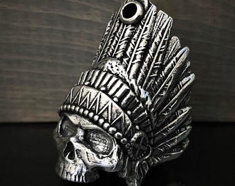 Indian Skull Bravo Bells, Ride Bell, Biker Gift, Good Luck Charm
