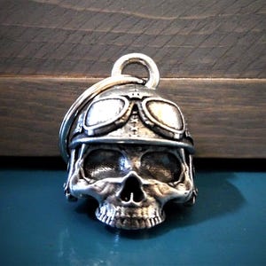Motorcycle Helmet Skull Bravo Bells, Ride Bell, Biker Gift, Good Luck Charm
