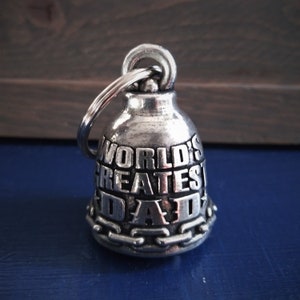 Le plus grand papa du monde, cloches Bravo, clochette, cadeau motard, porte-bonheur