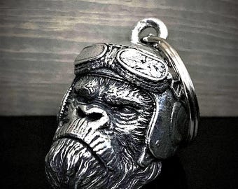 Gorilla Biker Bravo Bell, Biker Gift, Motorcycle Good Luck Ride Bell