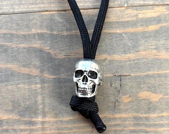 Cuenta de paracord con forma de calavera, fabricada en EE. UU. Cuenta para cuchillo con cordón