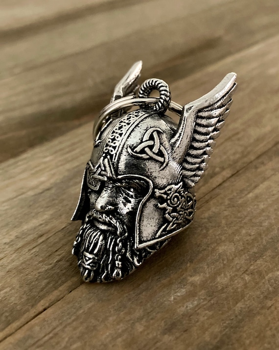 Odin Viking God Bravo Bell for Motorcycles Good Luck Biker Gift, Viking Keychain