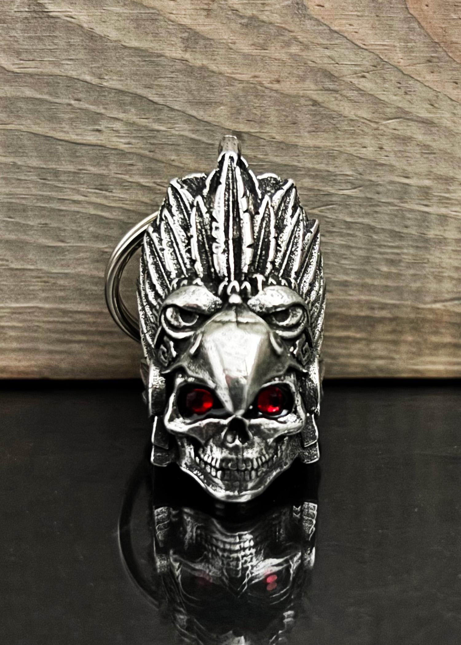 Aztec Eagle Warrior Skull Ride Bell Red Diamonds Motorcycle