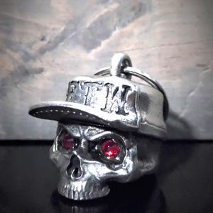 FTW Skull Hat Diamond Bravo Bells, Ride Bell, Biker Gift, Good Luck Charm