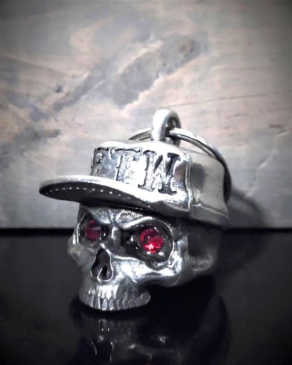FTW Skull Hat Diamond Bravo Bells, Ride Bell, Biker Gift, Good Luck Charm