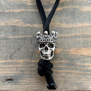King Skull Paracord Bead Made in USA Lanyard Knife Bead