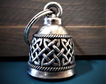 Celtic Band Ride Bell: Pewter Biker Good Luck Charm