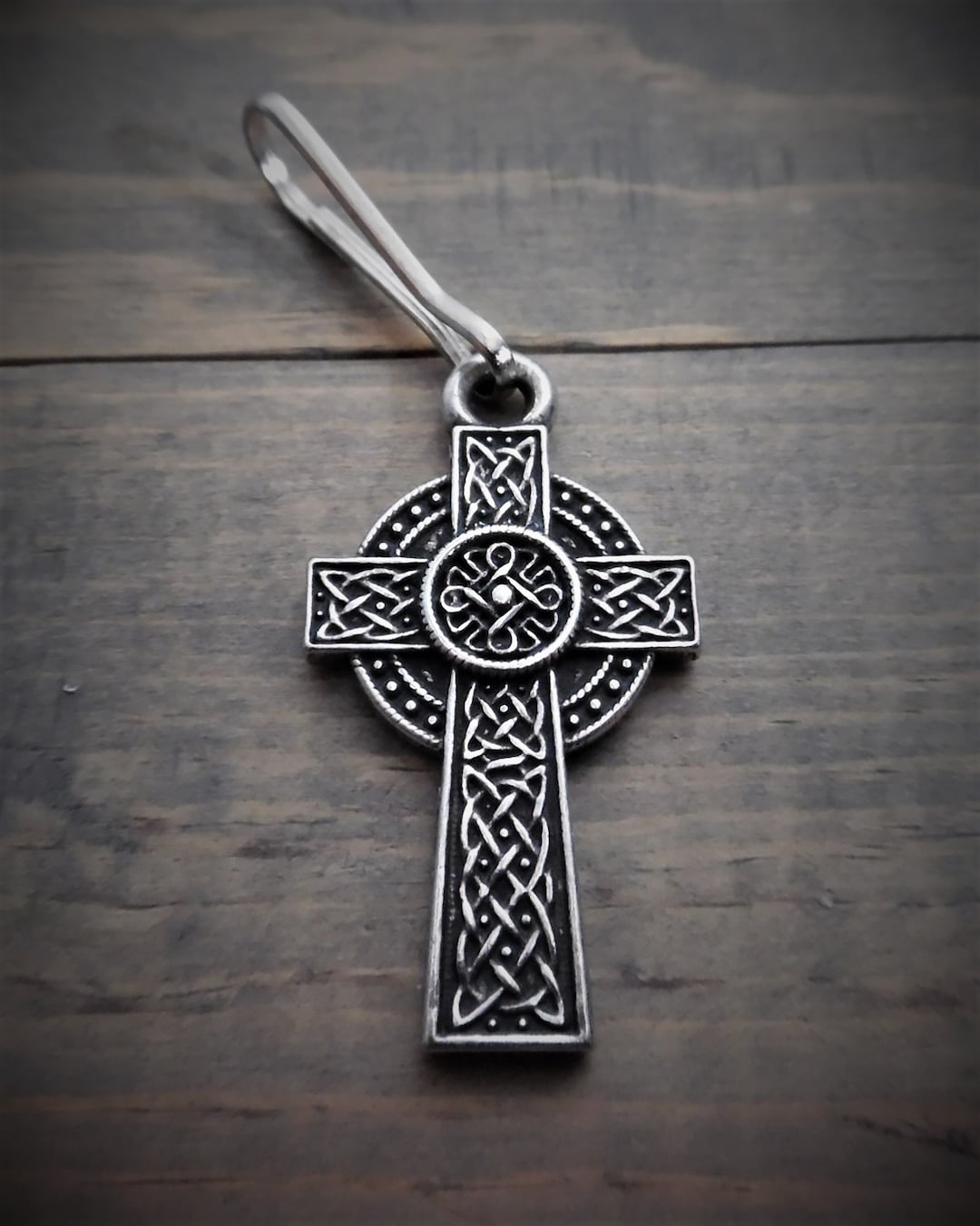 Croix Celtique Ange Ailes 925 Pendentif Argent Massif Religieux