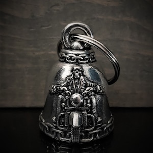 Pewter Motorcycle Ride Bell: Biker Good Luck Charm