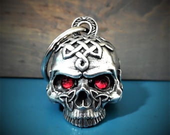 Celtic Skull Diamond Bravo Bells, Ride Bell, Biker Gift, Good Luck Charm