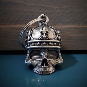 King Skull Bravo Bells, Ride Bell, Biker Gift, Good Luck Charm