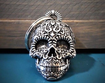 Sugar Skull Bravo Bells, Ride Bell, Biker Gift, Good Luck Charm