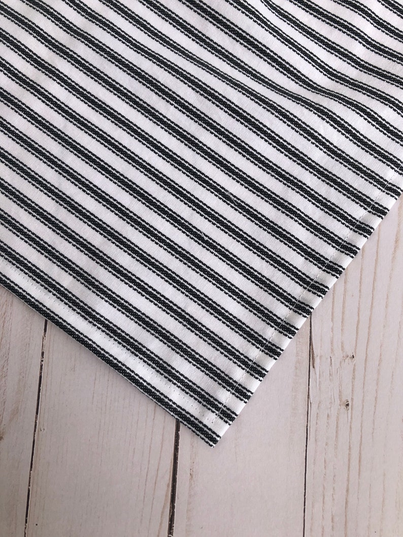 Black and White Ticking Striped Cloth Napkins French Ticking Etsy