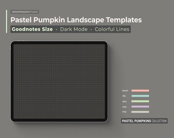 Pastel Pumpkins Goodnotes Templates: Dark Mode, Colorful Lines (PDF)