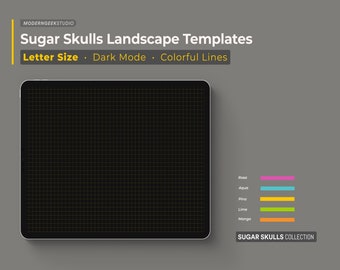 Sugar Skulls Dark Mode Digital Note Taking Templates (PDF)