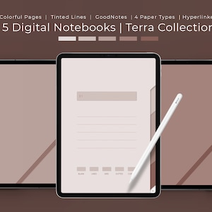Terra Tan Digital Notebook Set: Hyperlinked PDF, GoodNotes, Notability (Digital Download)