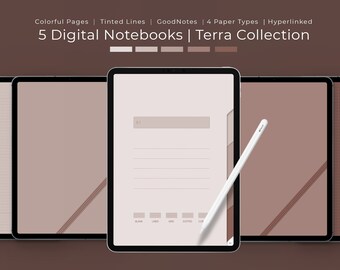 Terra Tan Digital Notebook Set: Hyperlinked PDF, GoodNotes, Notability (Digital Download)