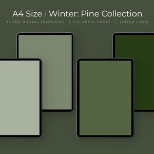 Pine Green Digital Note Taking Templates: A4 Size, GoodNotes (PDF)