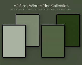Pine Green Digital Note Taking Templates: A4 Size, GoodNotes (PDF)