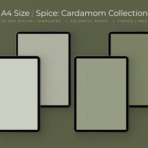 Cardamom A4 Digital Note Taking Templates: Cornell, Grid, Lined, Dotted (PDF)