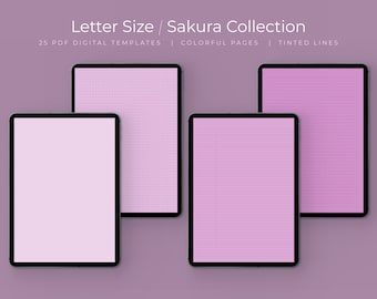 Sakura Pink Digital Note Taking Templates: Letter Size (PDF)