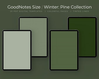 Pine Green Digital Note Taking Templates: GoodNotes, Notability (PDF)