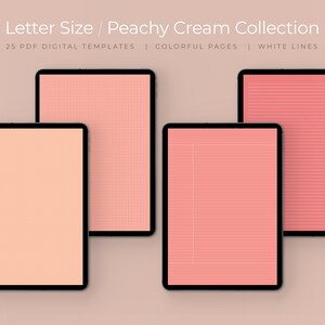 25 Peach Digital Note Taking Templates | Letter Size | Notability | PDF | Students | College Notebook Paper