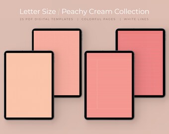 25 Peach Digital Note Taking Templates | Letter Size | Notability | PDF | Students | College Notebook Paper