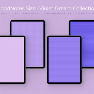 25 Pastel Violet Digital Note Taking Templates | GoodNotes Size | Notability | PDF | Students | College Notebook Paper