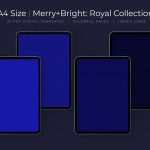 20 Royal Blue Color Digital Note Taking Templates | A4 Size | Notability | PDF | Students | College Notebook Paper
