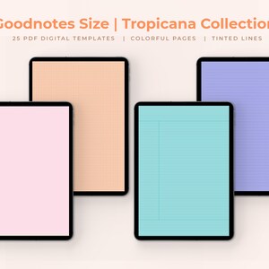 25 Tropicana Colorful Digital Note Taking Templates | GoodNotes Size | Notability | PDF | Students | College Notebook Paper