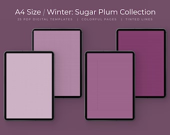 Sugar Plum Digital Note Taking Templates: A4 Size, Colorful (PDF)