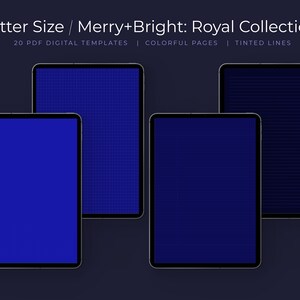 20 Royal Blue Color Digital Note Taking Templates | Letter Size | Notability | PDF | Students | College Notebook Paper