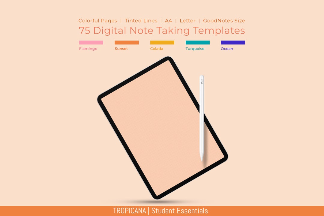 Tropical Color Digital Note Taking Templates: Goodnotes, Notability ...