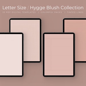 25 Blush Digital Note Taking Templates | Letter Size | Notability | PDF | Students | College Notebook Paper