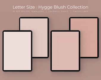 25 Blush Digital Note Taking Templates | Letter Size | Notability | PDF | Students | College Notebook Paper