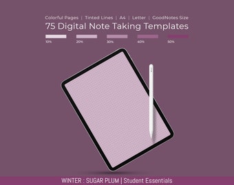 Sugar Plum Digital Note Taking Templates: Goodnotes, Notability (PDF)