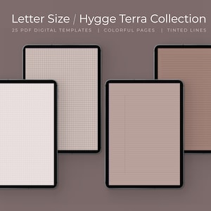25 Terra Tan Digital Note Taking Templates | Letter Size | Notability | PDF | Students | College Notebook Paper