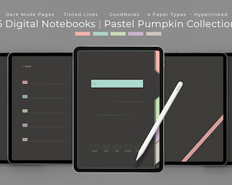 Pastel Pumpkin Digital Notebook Set: Hyperlinked PDF, GoodNotes (Digital Download)