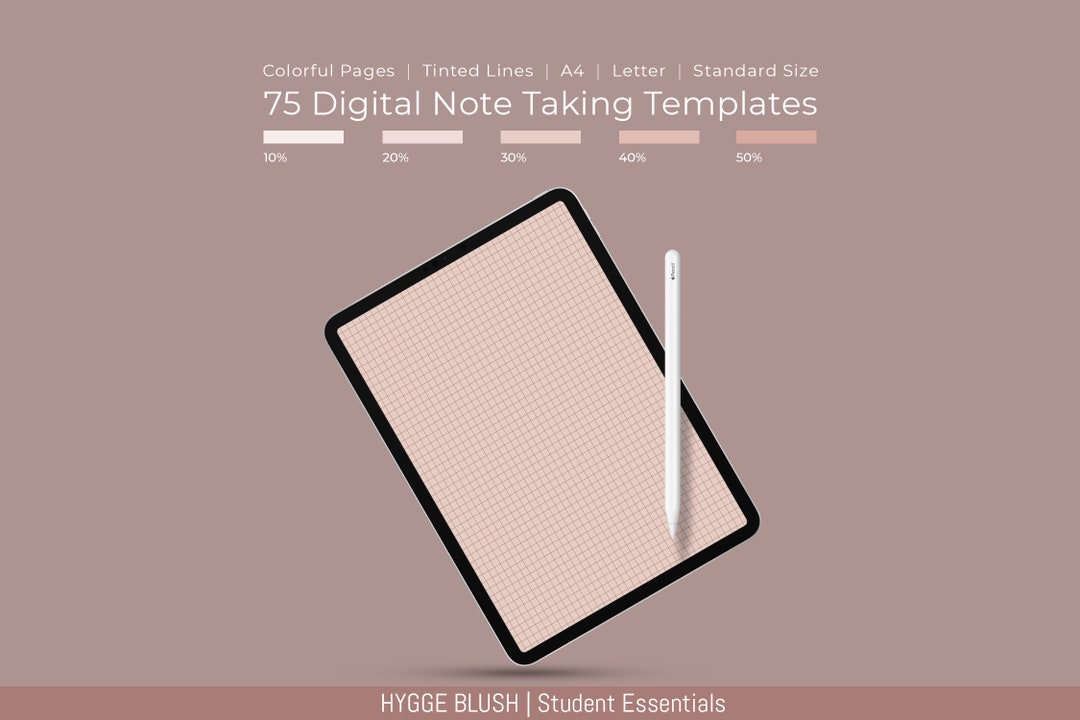 75 Blush Digital Note Taking Templates: Goodnotes, Notability (PDF ...