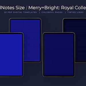 20 Royal Blue Color Digital Note Taking Templates | GoodNotes Size | Notability | PDF | Students | College Notebook Paper