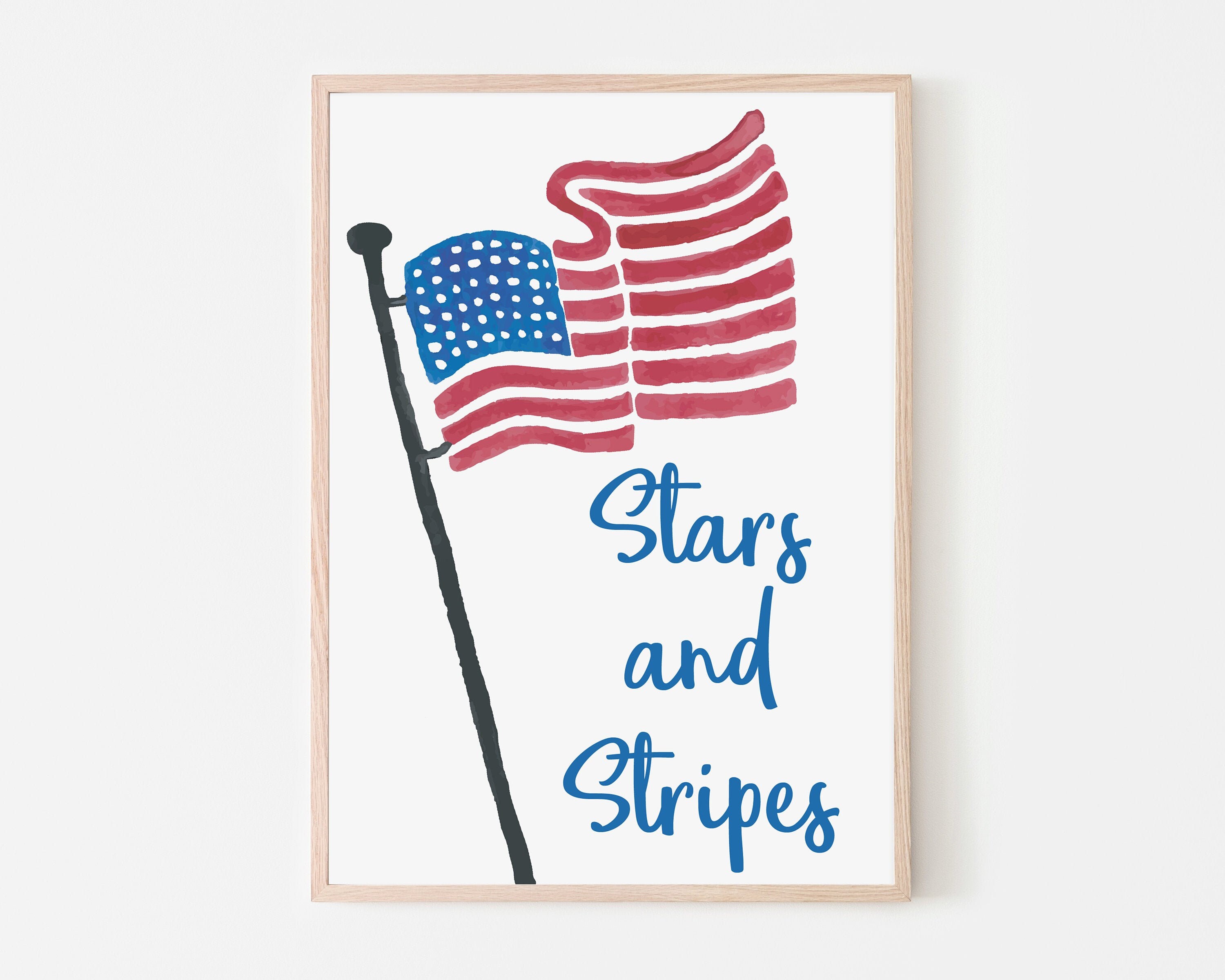 Flag watercolor for rustic home decor Order now Etsy