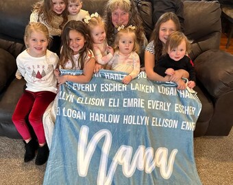 Custom Nickname Customized Blanket with Family Names