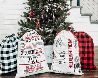 Christmas Santa Sack / Personalized Gift Bag