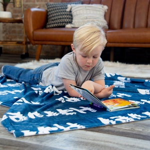 Dinosaur Name Blanket / Baby Minky Blanket Dinosaur Nursery
